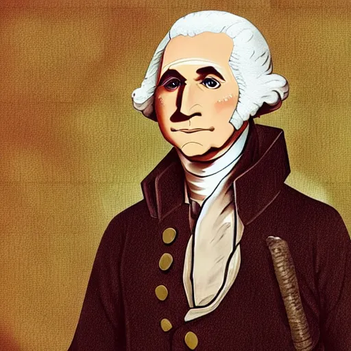 Image similar to george washington, naruto shippuden style