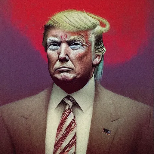 Image similar to Donald Trump official portrait by beksinski