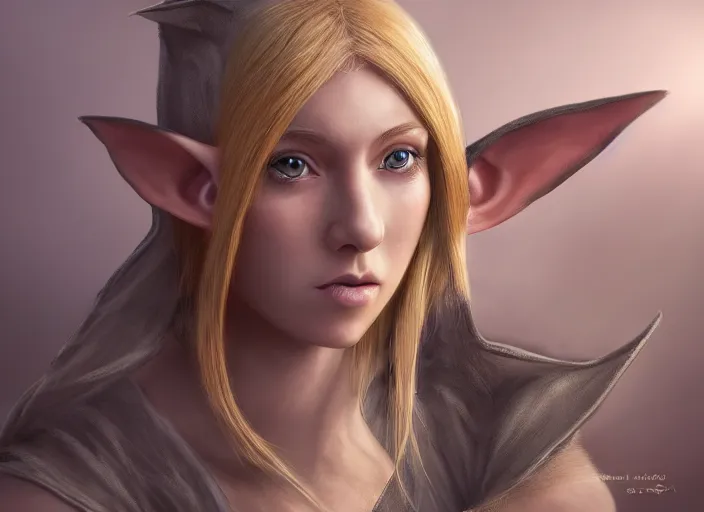 Prompt: digital painting of an elf with blonde hair, concept art, matte painting, digital painting, realism, side lighting XF IQ4, f/1.4, ISO 200, 1/160s, 8K, RAW, unedited, symmetrical balance, in-frame