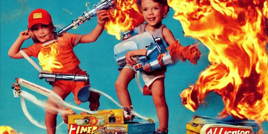 Image similar to A flamethrower for kids, tv ad 1990