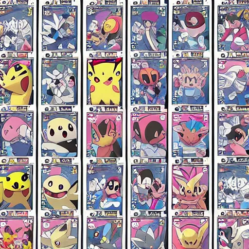 Image similar to pokemon cards with snooki, joe biden, nicki minaj, kim kardashian, osama bin laden, pokemon anime style, hd 8k image high detail, at target