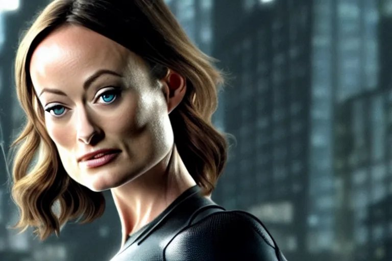 Image similar to 4 k still of olivia wilde as selina kyle, detailed, photorealistic