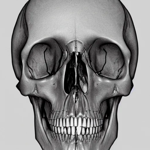 Image similar to broken human skull with only the jaw and nose