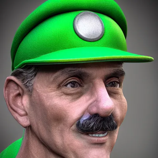 Image similar to stunning award winning hyperrealistic hdr 8 k highly detailed portrait photo of luigi as a real human