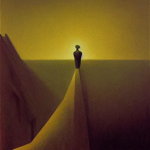 Prompt: artwork by Edward Hopper and James Gilleard, Zdzislaw Beksinski