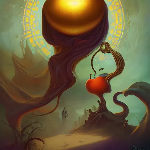 Image similar to eris, discordianism, golden apple of discordia, by peter mohrbacher, loish