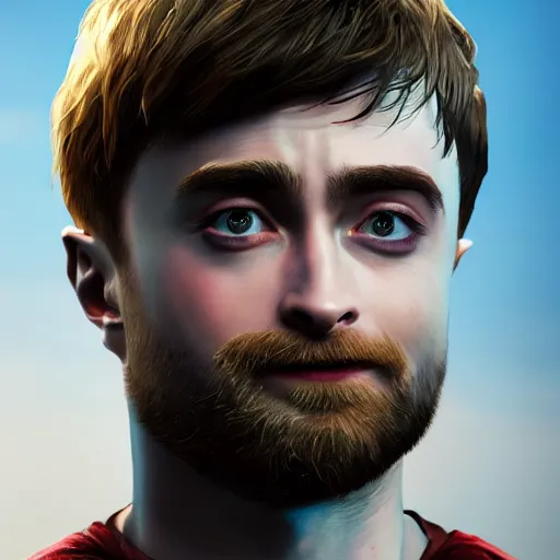 Image similar to An epic fantasy comic book style portrait painting of Daniel Radcliffe, unreal 5, DAZ, hyperrealistic, octane render, cosplay, RPG portrait, dynamic lighting