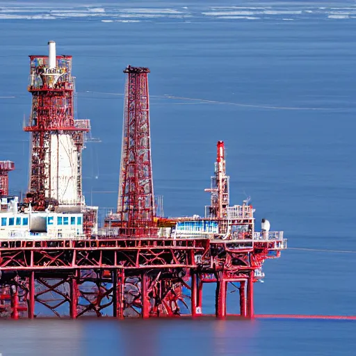 Image similar to Oil platform with orthodox temple on it surrounded by ice