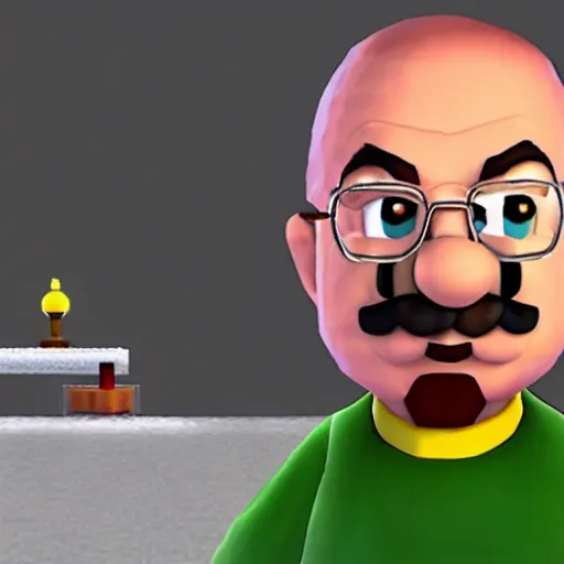 Image similar to walter white in super mario 64