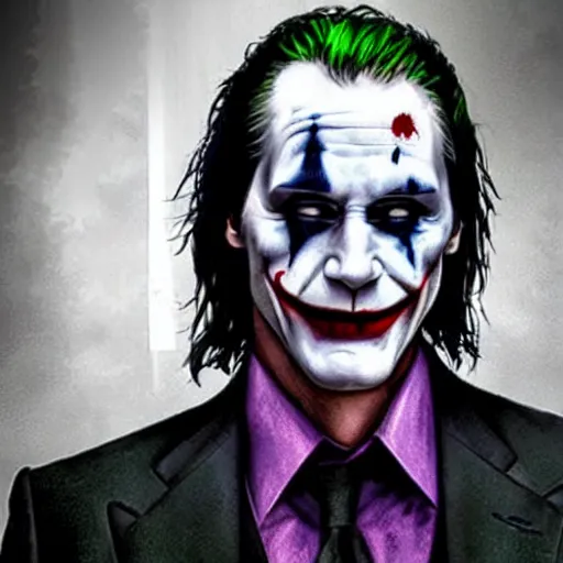 Image similar to keanu reeves as the joker