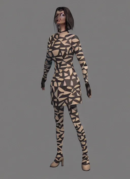 Prompt: : women with maze pattern skin dalle2 3d render unity unrealengine octane