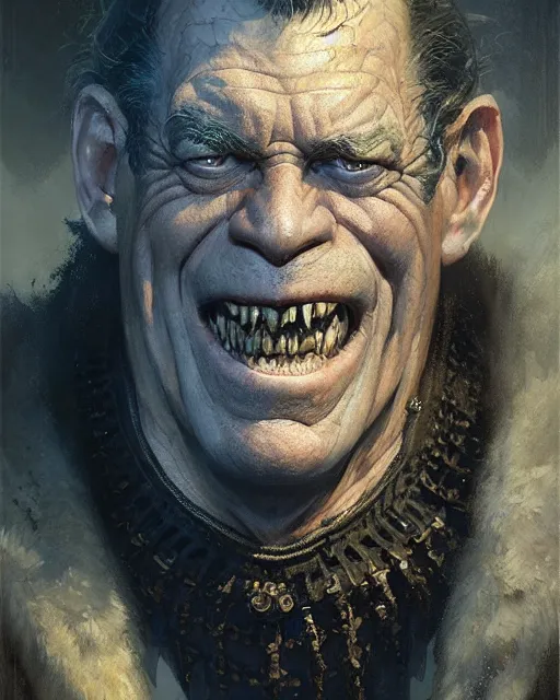 Image similar to portrait of lon chaney jr woldman universal pictures, fantasy character portrait, ultra realistic, concept art, intricate details, highly detailed by greg rutkowski, gaston bussiere, craig mullins, simon bisley