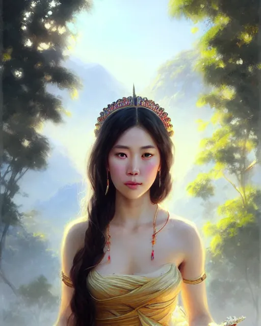 Image similar to a beautiful taiwan goddess with sundress with jewelry | | winter, realistic shaded, unpleasant face, good looking, fine details, realistic shaded lighting poster by greg rutkowski, magali villeneuve, artgerm, jeremy lipkin and michael garmash and rob rey