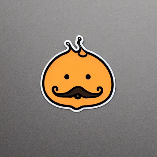 Image similar to sticker of a cute orange squid with a moustache