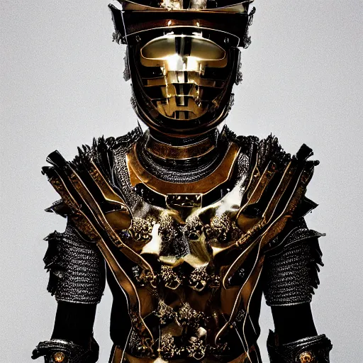 Image similar to a portrait of a beautiful young male wearing an alexander mcqueen armor made of dark matter, photographed by andrew thomas huang, artistic