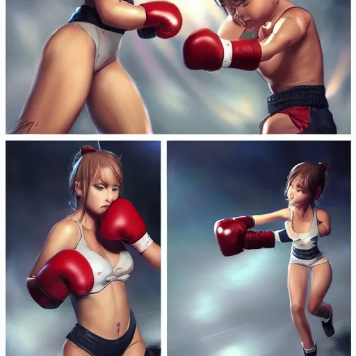 Image similar to a beautiful woman fighting a teddy bear in a boxing ring, made by Stanley Artgerm Lau, WLOP, Rossdraws, ArtStation, CGSociety, concept art, cgsociety, octane render, trending on artstation, artstationHD, artstationHQ, unreal engine, 4k, 8k,