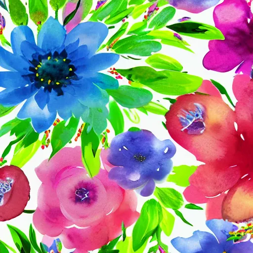 Prompt: exquisite fresh floral watercolor prints, 8 k, super detailed, modern, 8 k, symmetrical with beautiful and high resolution elements