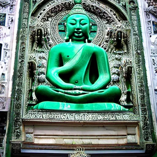 Prompt: buda's emerald statue