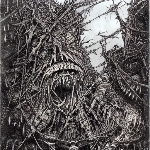 Image similar to ian miller, realms of chaos, death knight