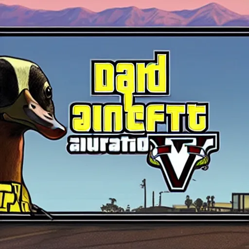 Image similar to a duck on the loading screen of grand theft auto v