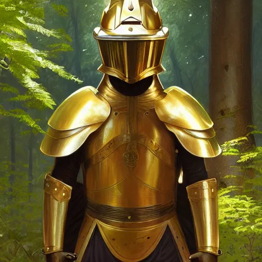 Prompt: photo of a humanoid capybara dressed in armor with a golden helmet on the head, hold sword in the forest, highly detailed, digital painting, artstation, smooth, sharp focus, illustration, art by artgerm and greg rutkowski and alphonse mucha