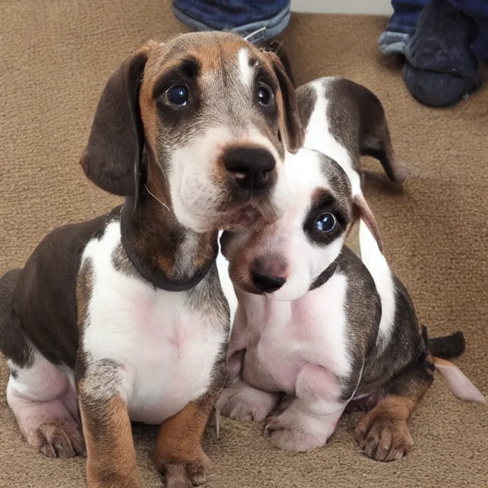 Image similar to cute plott hound puppies calico critter, detailed product photo