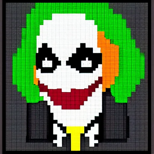Image similar to Nintendo pixel art of the Joker