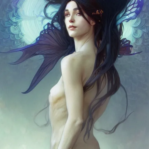 Prompt: transcendental creature, D&D, fantasy, intricate, elegant, highly detailed, digital painting, artstation, concept art, smooth, sharp focus, illustration, art by artgerm and greg rutkowski and alphonse mucha