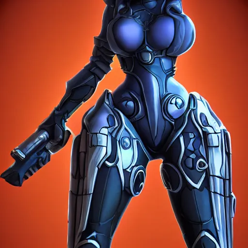 Image similar to full body shot of 2B in the style of Starcraft 2, highly-detailed