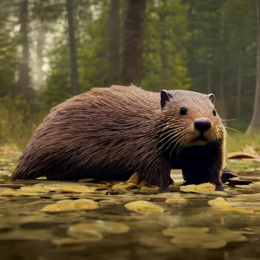 Image similar to hyperrealistic dslr film still of justin bieber disguised as a beaver, large teeth, stunning 8 k octane comprehensive 3 d render, inspired by istvan sandorfi & greg rutkowski & unreal engine, perfect symmetry, dim volumetric cinematic lighting, extremely hyper - detailed, incredibly real lifelike attributes & flesh texture, intricate, masterpiece, artstation, stunning