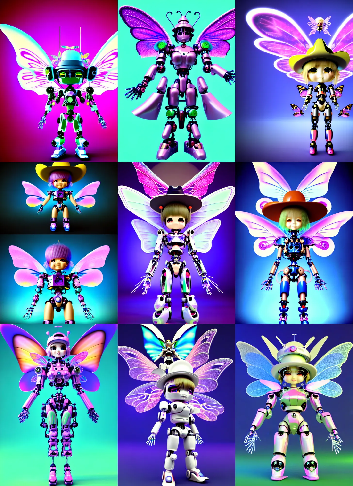 3 d render of chibi cyborg mecha fairy by ichiro | Stable Diffusion ...