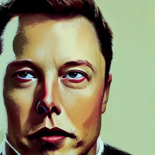 Image similar to portrait of elon musk, very detailed, art contest winner on behance, trendy on deviant art, by artgem, greg rutkowski