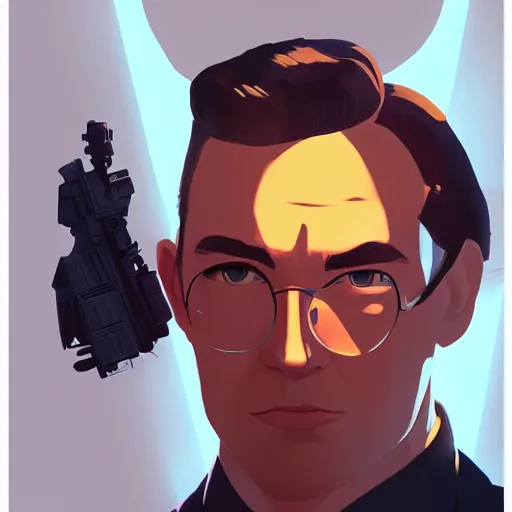 Image similar to face icon minimalist agent 0 0 7, loftis, cory behance hd by jesper ejsing, by rhads, makoto shinkai and lois van baarle, ilya kuvshinov, rossdraws global illumination