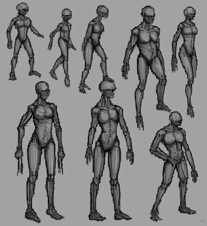 Simplified human body proportions, dynamic poses by Podkowa97 on DeviantArt