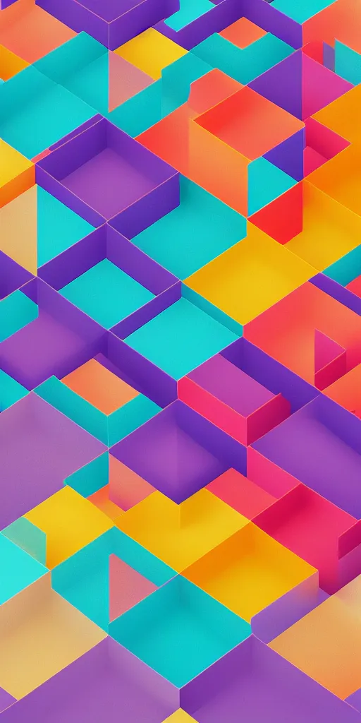 Image similar to “ a colorful 3 d grid module with symmetrical balance and colorful harmony ”