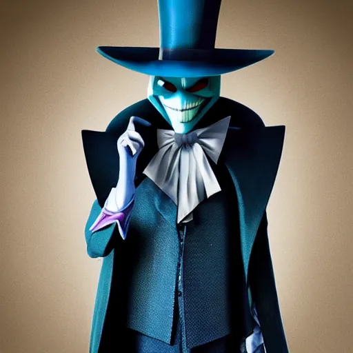 Prompt: jared leto as the hatbox ghost