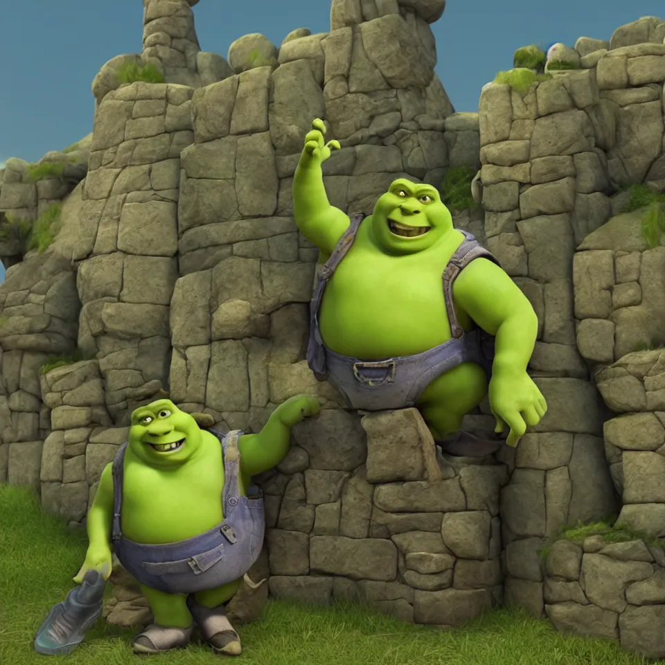 Prompt: Shrek as a minion, 3D model, Unreal Engine, Blender, highly detailed