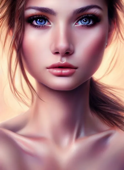 Image similar to a gorgeous female photo, professionally retouched, realistic, smooth face, perfect eyes, symmetrical, full body shot, wide angle, sharp focus on eyes, 8 k high definition, insanely detailed, intricate, elegant, art by artgerm