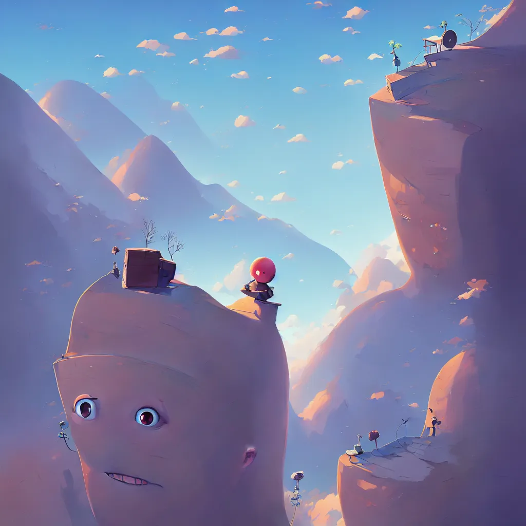 Image similar to cartoon face gediminas pranckevicius from all perspectives by rhads, makoto shinkai and lois van baarle, ilya kuvshinov, rossdraws global illumination