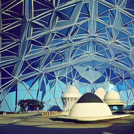 Prompt: futuristic mosque by buckminster fuller and syd mead, intricate contemporary architecture, photo journalism, photography, cinematic, national geographic photoshoot