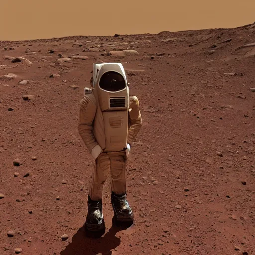 Prompt: Sasquatch on Mars