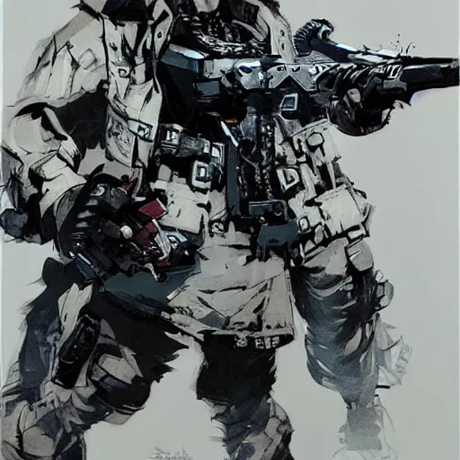 Image similar to sam!!!!!! fisher!!!!!! by yoji shinkawa, concept art, duel