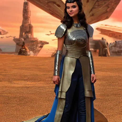 Image similar to victoria justice as princess padme in star wars episode 3, 8k resolution, full HD, cinematic lighting, award winning, anatomically correct