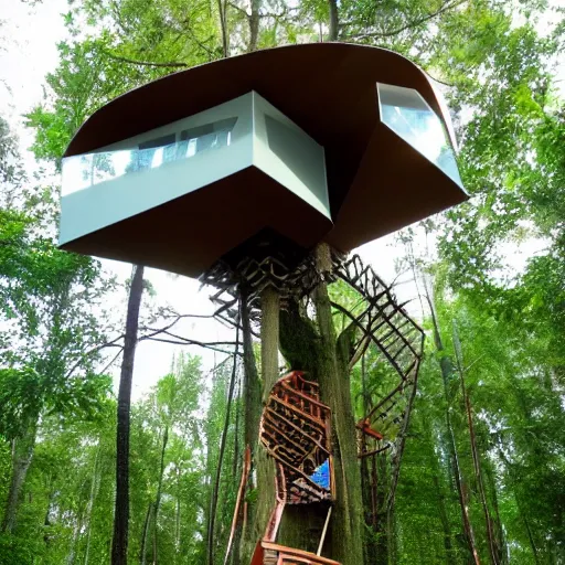 Image similar to futuristic tree house