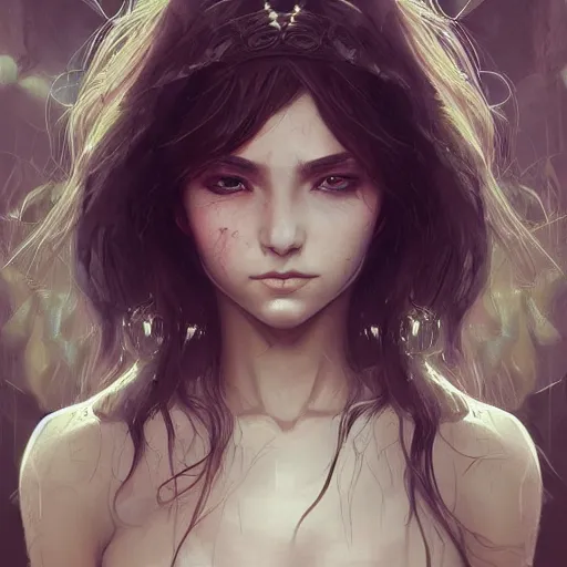 Image similar to ! close up of a pretty girls eyes, holy, character concept art, intricate complexity, by wlop, by charlie bowater, by quixel megascan, by artgerm and by ilya kushinov