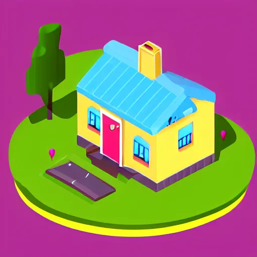 Image similar to cute isometric house