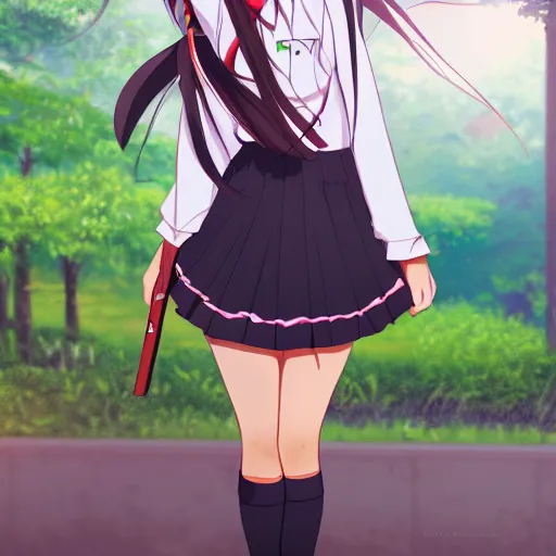 Image similar to a schoolgirl, anime artwork at Pixiv