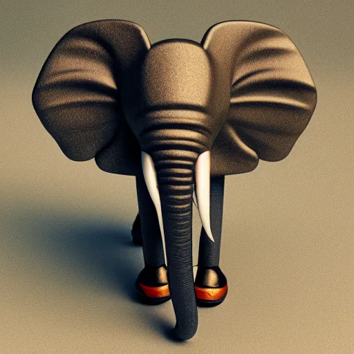 Image similar to fly elephant, vray render, 50mm lens, bottom angle