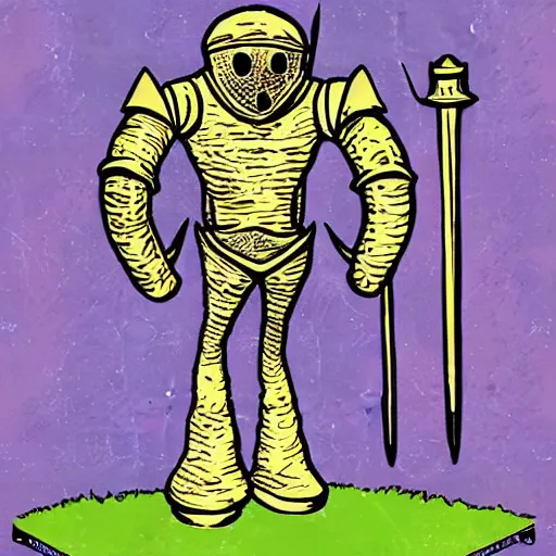Image similar to Allen the Alien medieval armor, pop art style