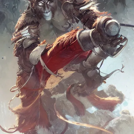 Prompt: a beautfiul award winning commission portrait of a wukong,digital art,art by greg rutkowski,character design by charles bowater,photorealistic,ross tran,hyperdetailed,detailed face,fascinating,2021,western comic style